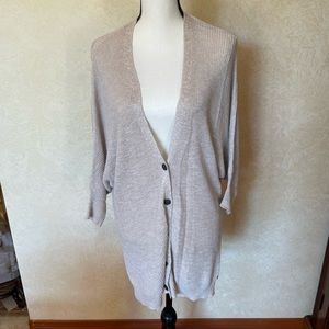 American Eagle tan knit cardigan with 3/4 length sleeves